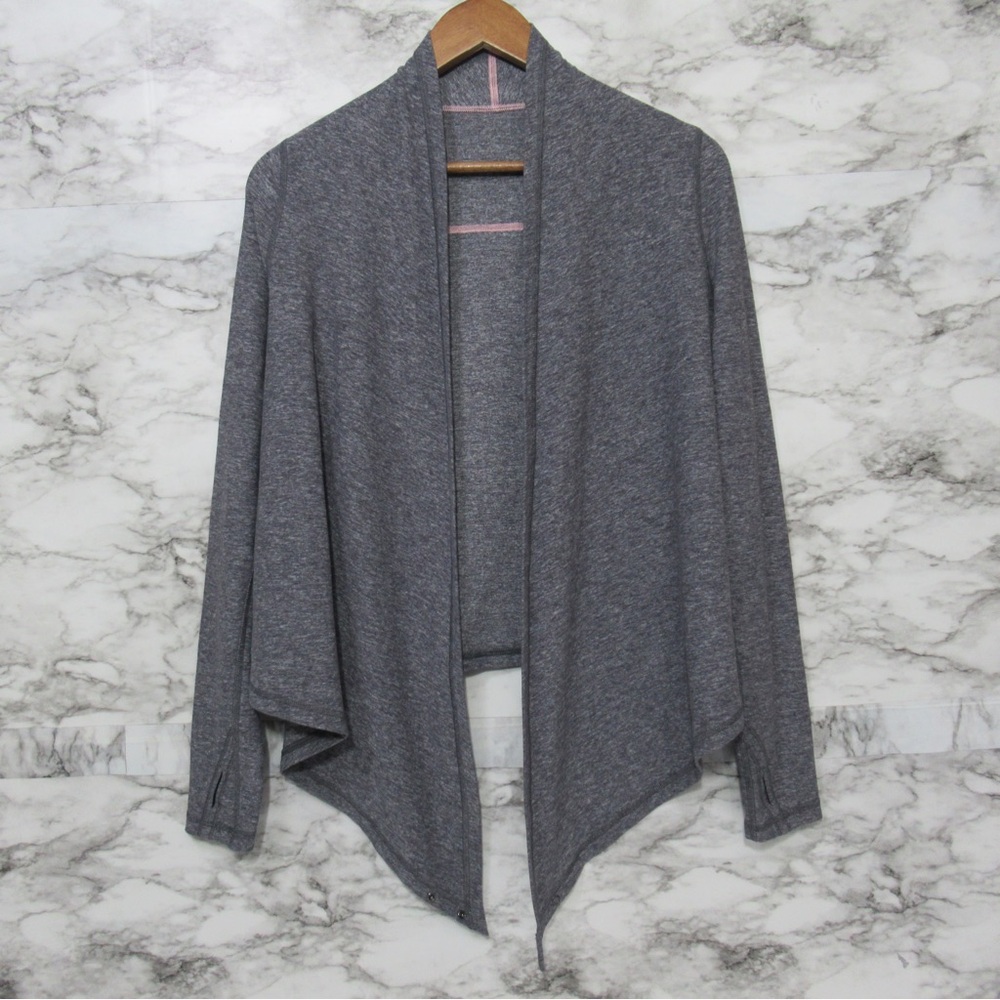 IVIVVA LULULEMON Gray Convertible Wrap Cardigan Top Girls Size 14